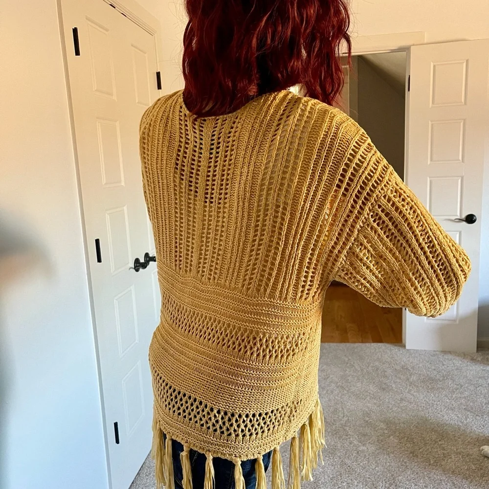 Panhandle Slim® Women's Rock N Roll Open Fringed Cardigan Sweater Size L - Picture 4 of 4